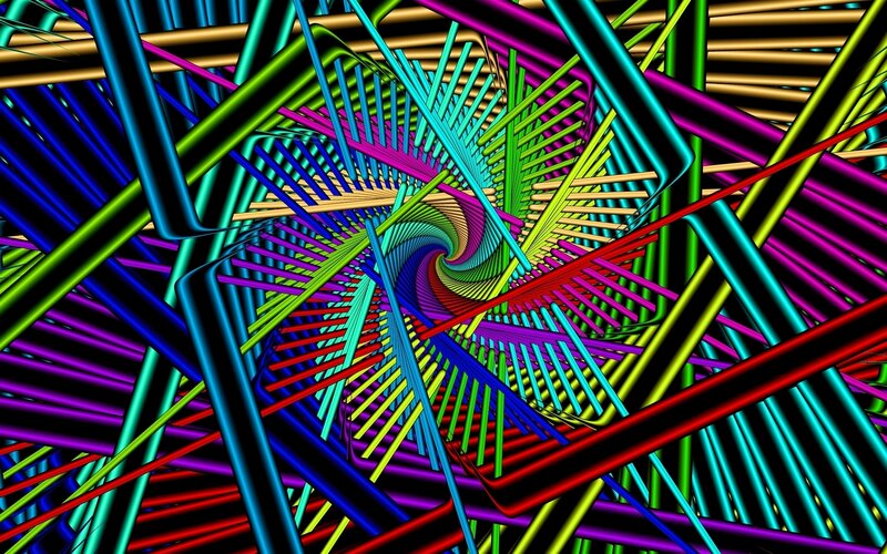 Colorful Spiral Tubes — Blue, Vibrant