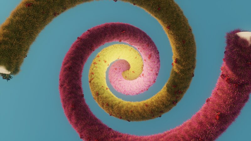 Colorful Spiral Tubes — Blue, Whimsical