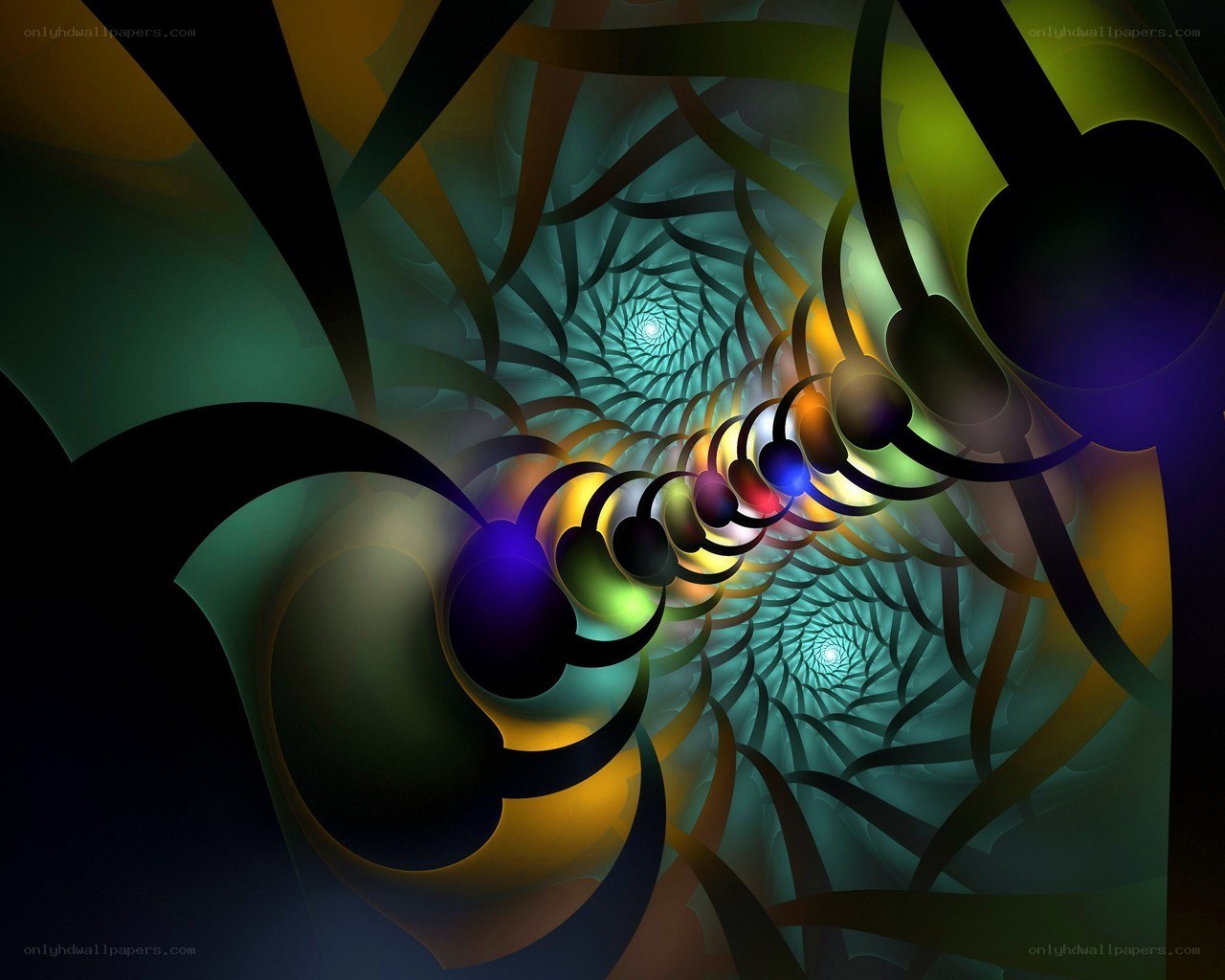 Colorful spiral tunnel