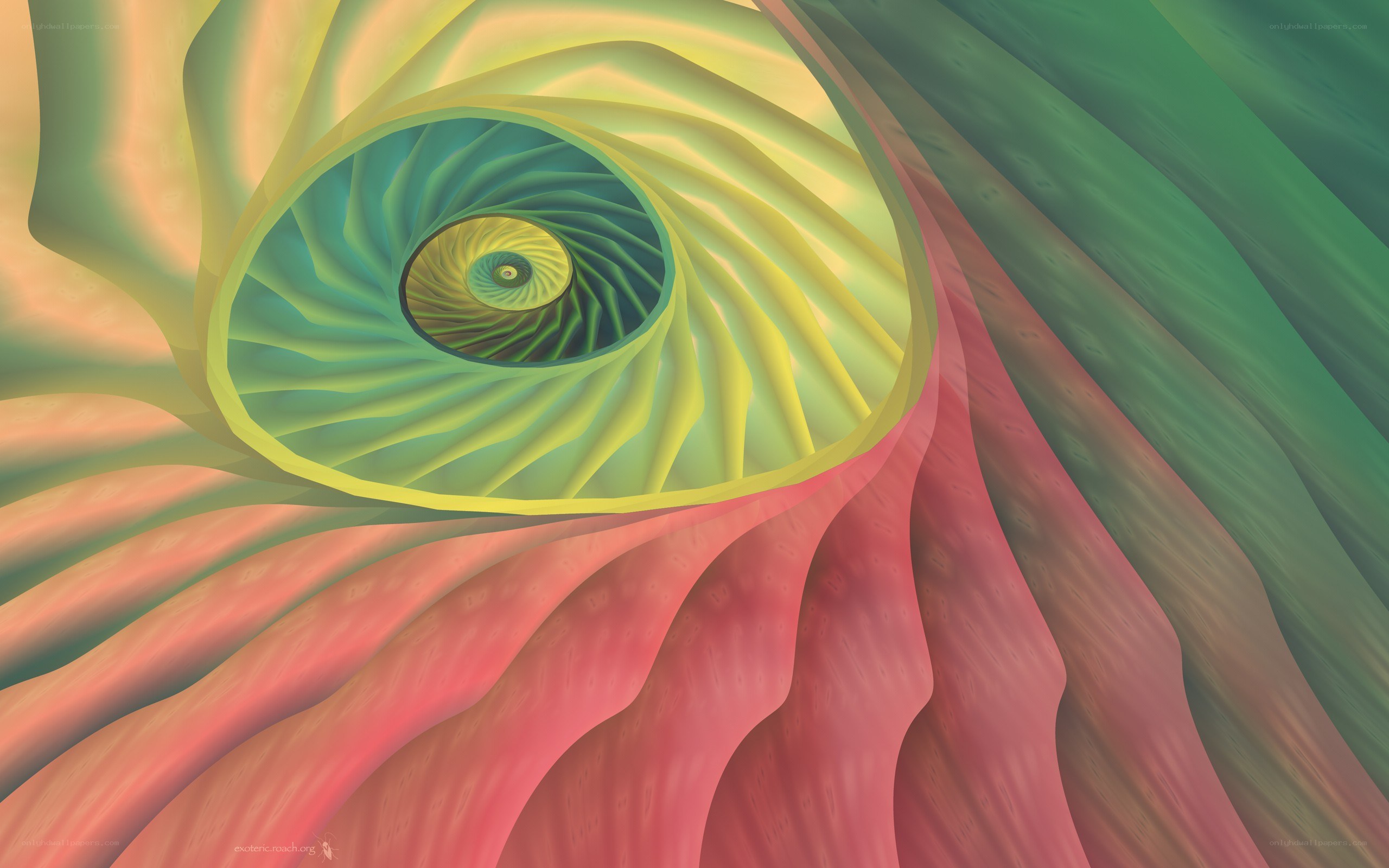 Colorful spiral tunnel