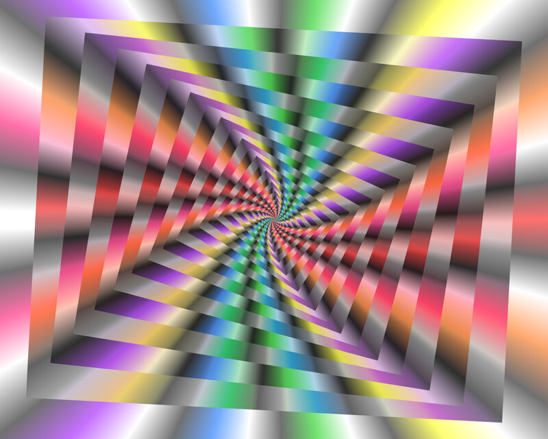 Colorful spiral tunnel