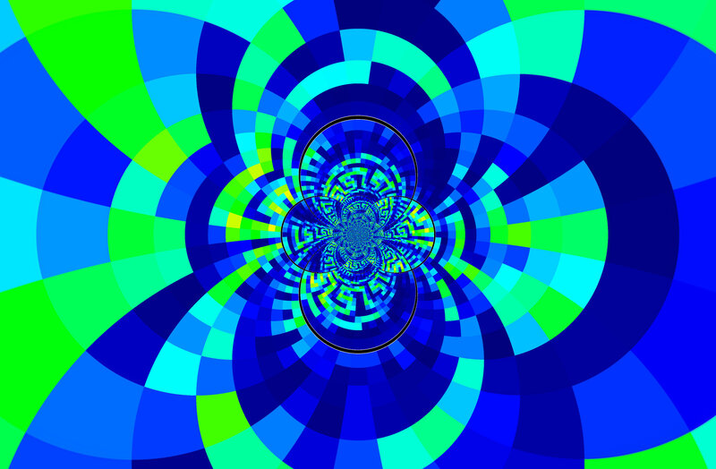 Colorful Spiral Tunnel — Blue, Hypnotic, Abstract, Circles