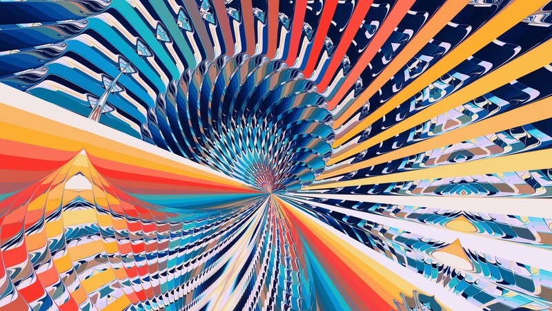 Colorful Spiral Tunnel — Blue, Hypnotic, Abstract, Stripes