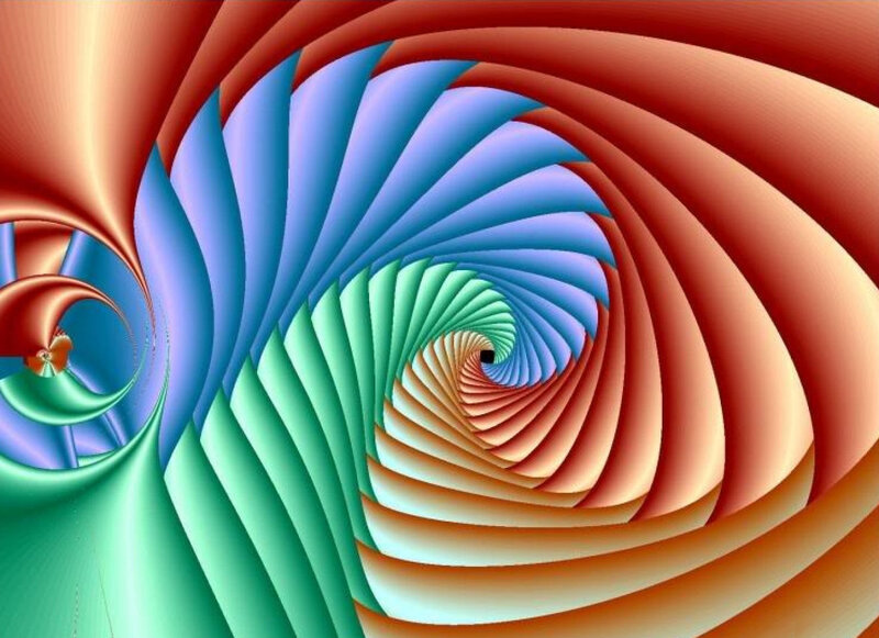 Colorful Spiral Tunnel — Red, Hypnotic, Abstract