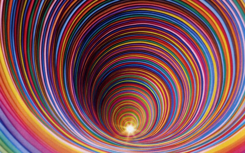 Colorful Spiral Tunnel — Red