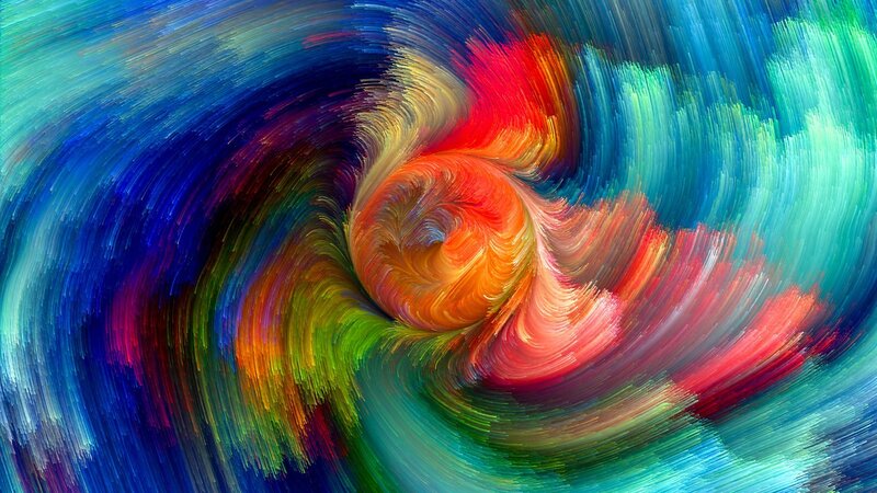 Colorful Spiral Vortex — Blue, Dynamic