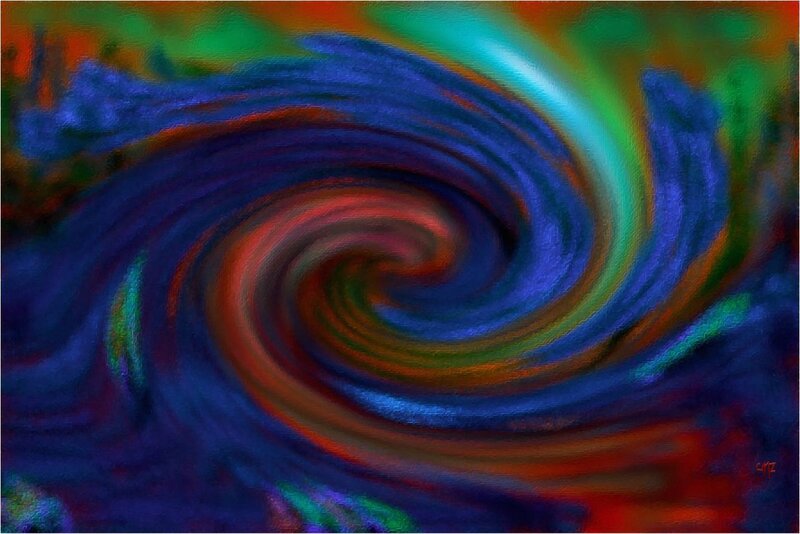 Colorful Spiral Vortex — Blue