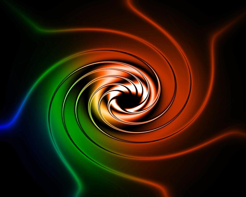 Colorful Spiral Vortex — Green, Dynamic, Abstract, Swirl
