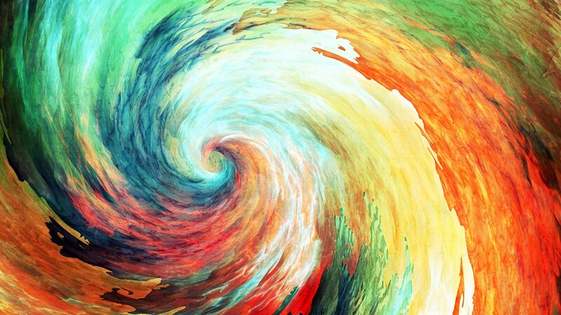 Colorful Spiral Vortex — Green, Dynamic