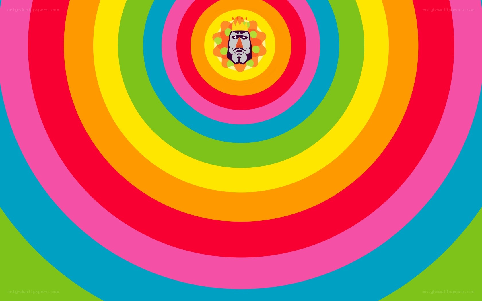 colorful spiral with face