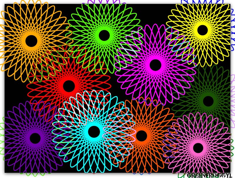 Colorful Spirograph Patterns — Green
