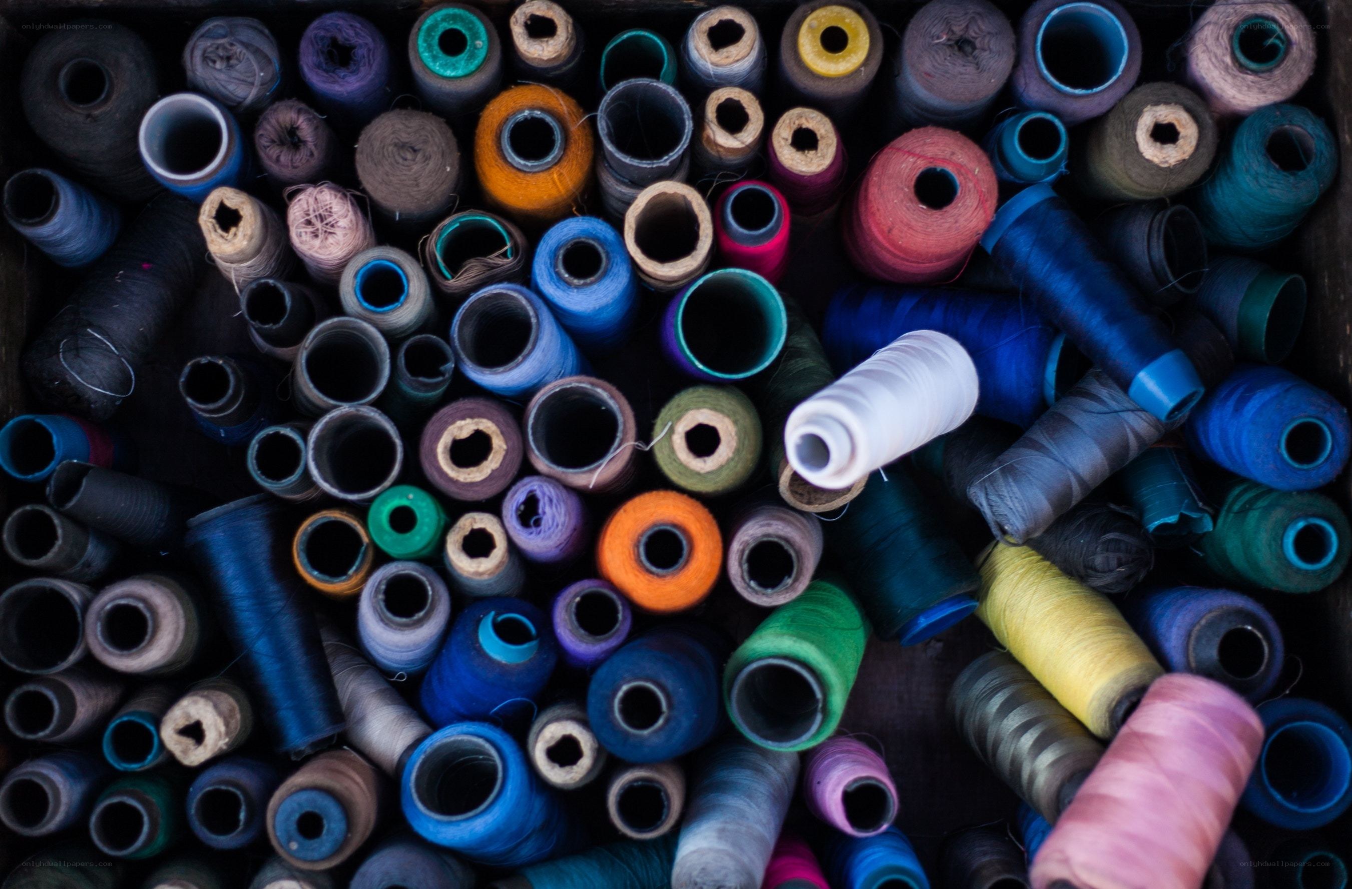 Colorful spools of thread