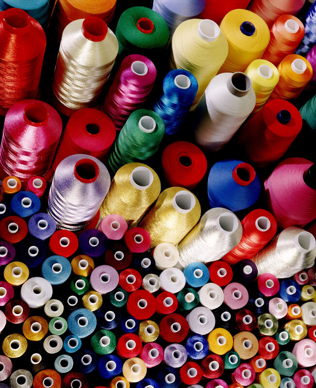 Colorful spools of thread