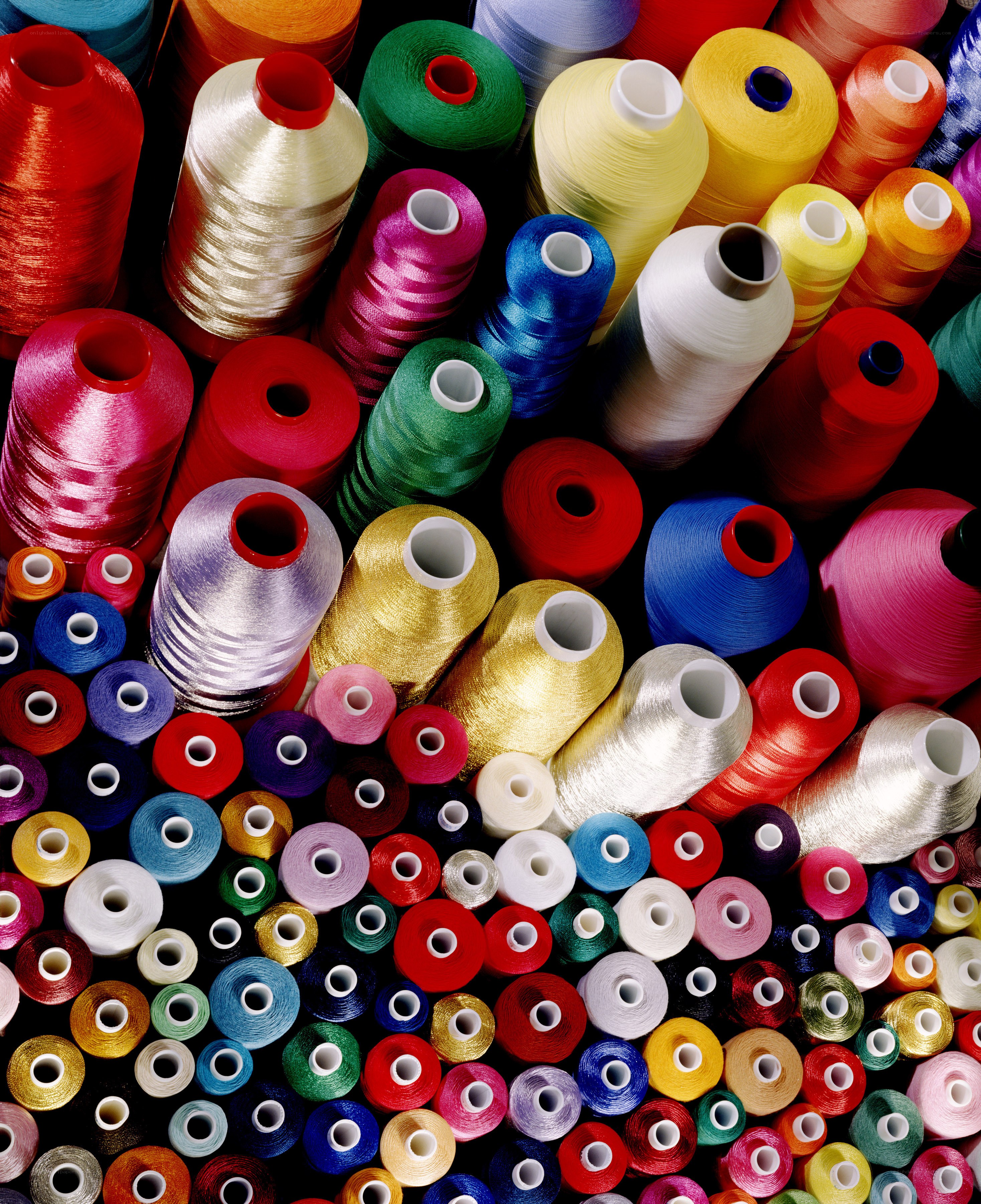 Colorful spools of thread