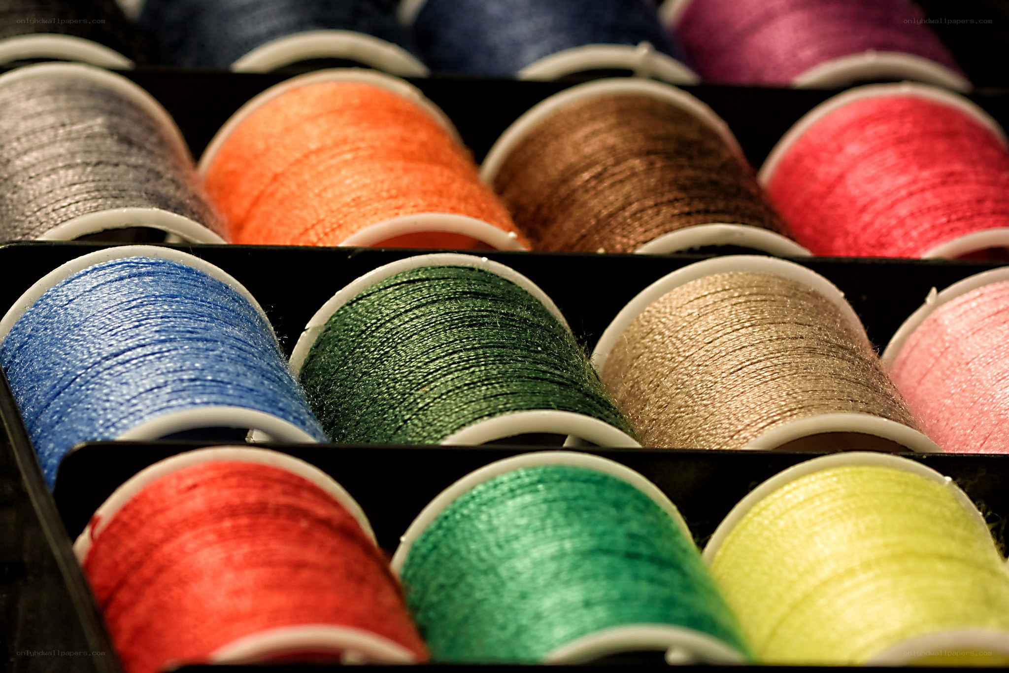 Colorful spools of thread