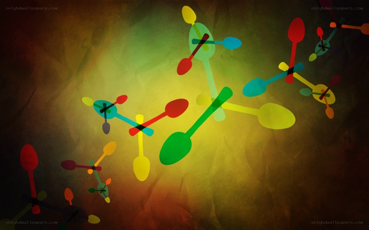 colorful spoon molecules