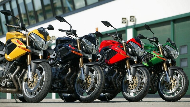 colorful sport motorcycles in a row