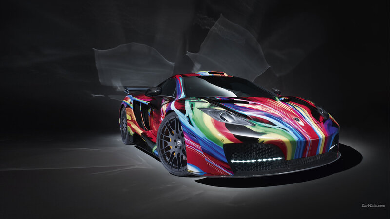 Colorful Sports Car — Black, Dramatic