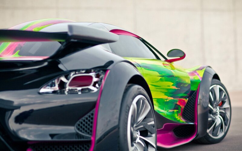 Colorful Sports Car — Black