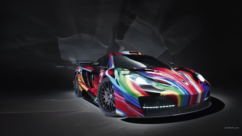 colorful sports car display