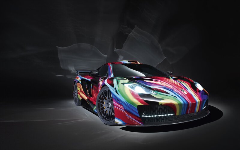 colorful sports car in studio