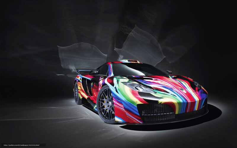 colorful sports car on dark background
