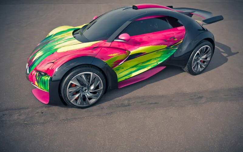 Colorful Sports Car — Pink, Dynamic