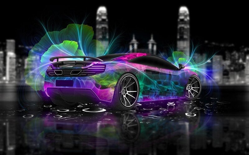 Colorful Sports Car — Purple