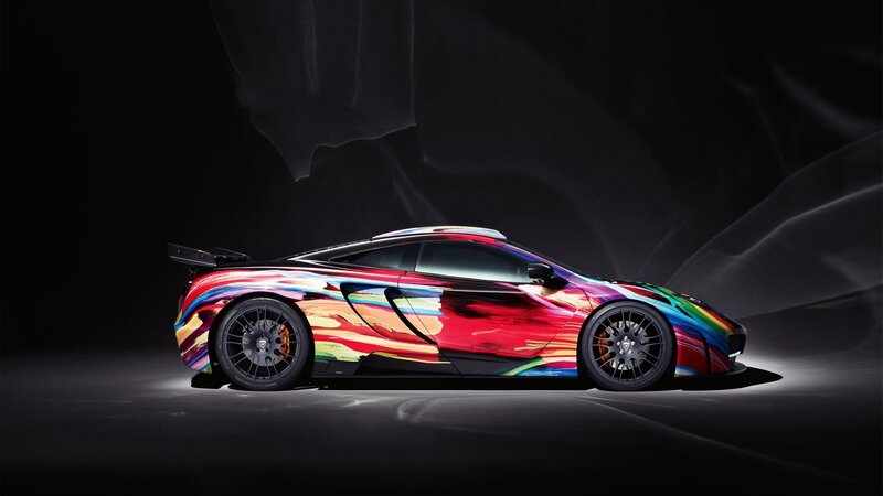 colorful sports car side view