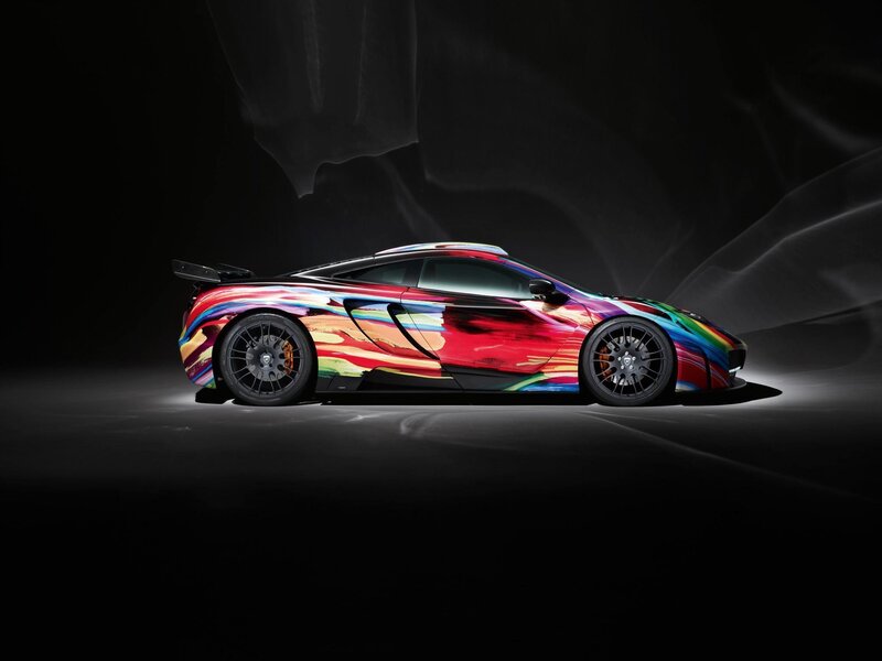 colorful sports car side view