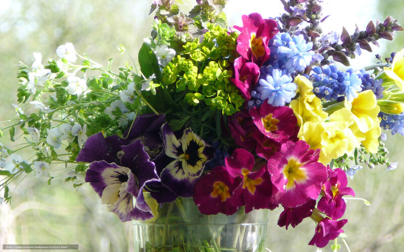 Colorful spring flower bouquet