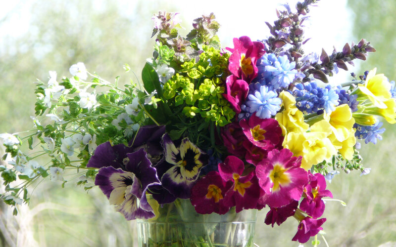 colorful spring flower bouquet