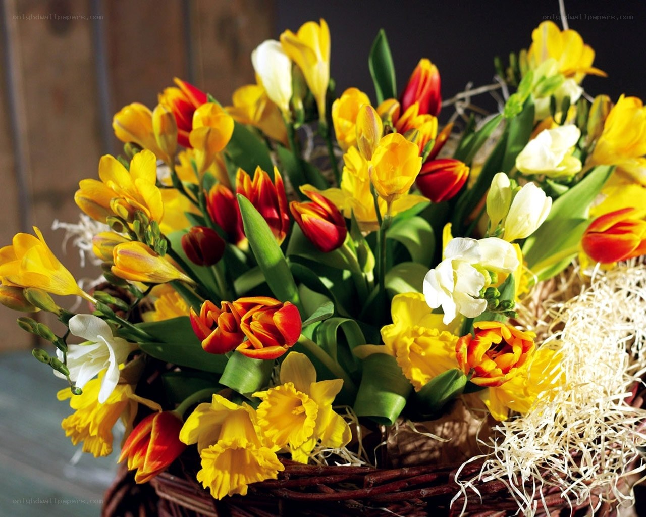 Colorful spring flower bouquet