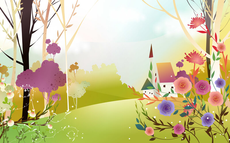 colorful spring landscape