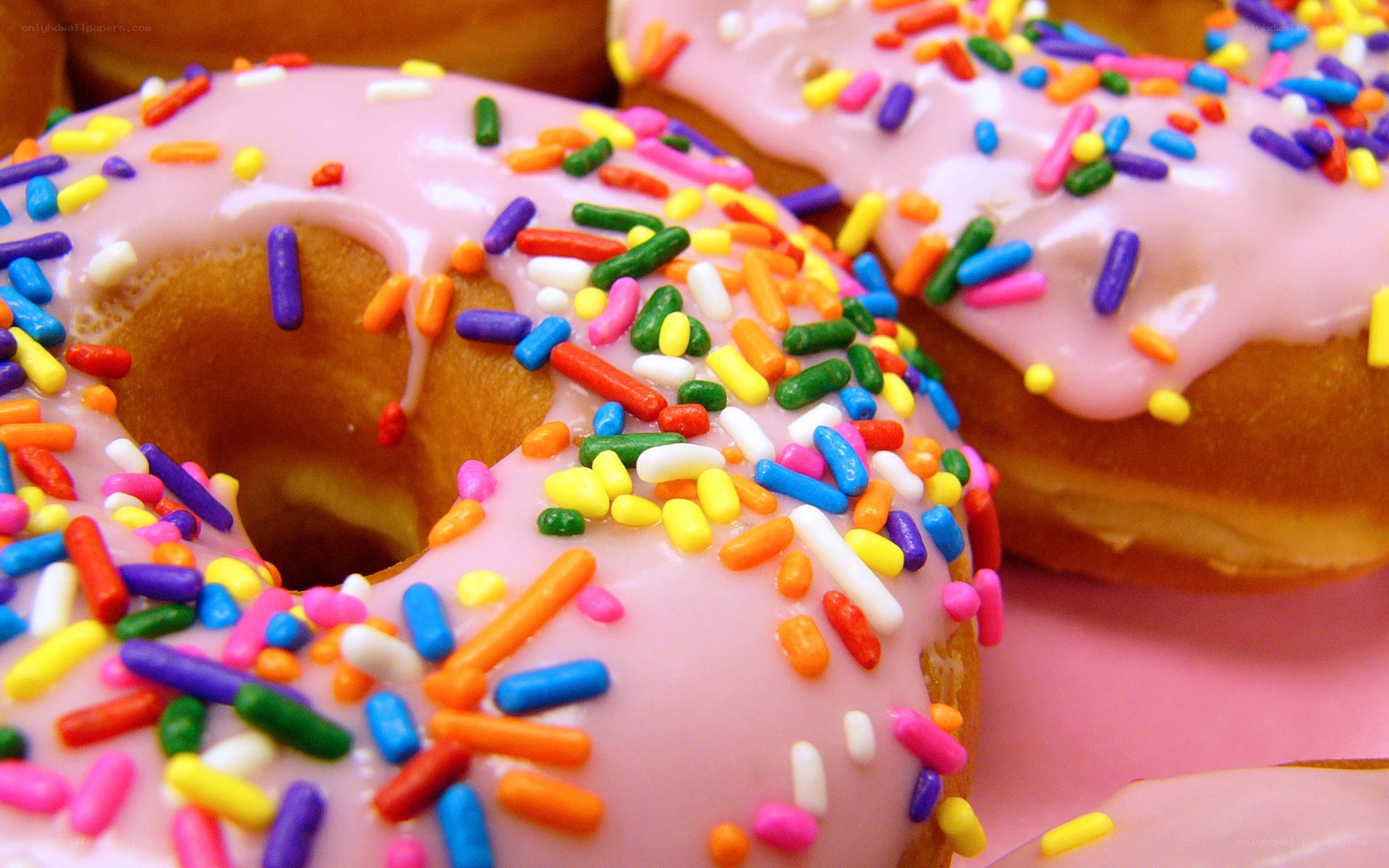 Colorful sprinkled donuts