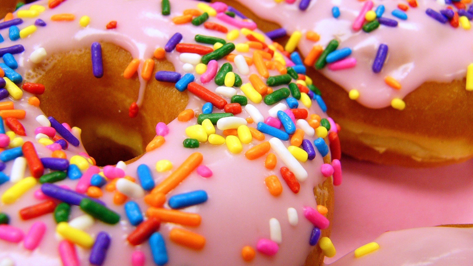 Colorful sprinkled donuts