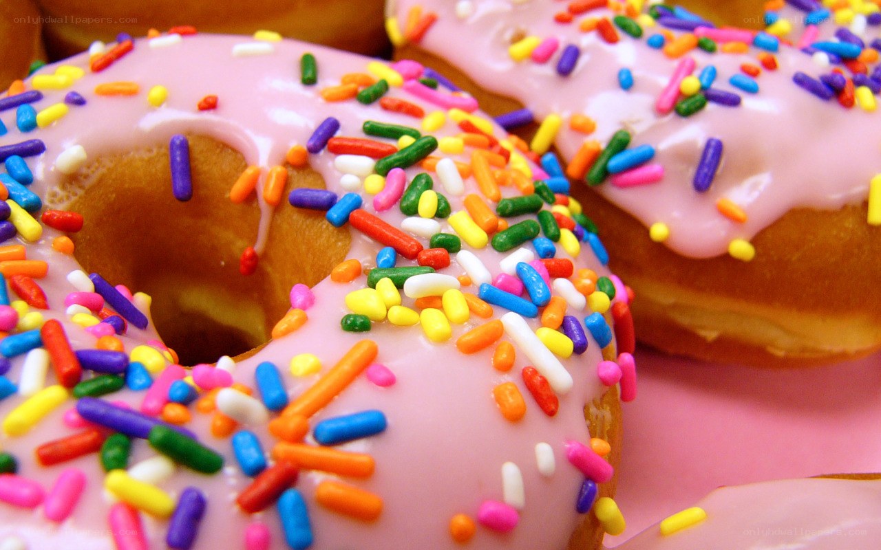 Colorful sprinkled donuts