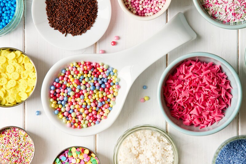 Colorful Sprinkles in Bowls