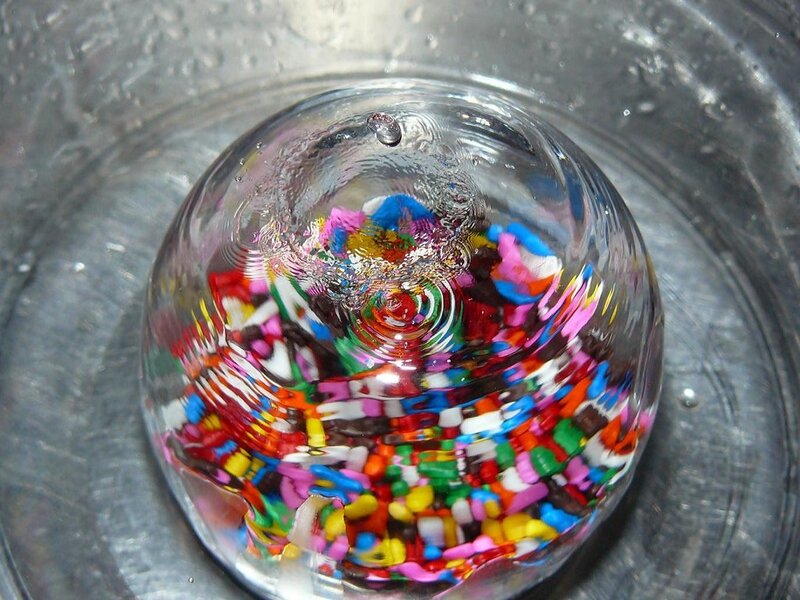 Colorful Sprinkles in Water