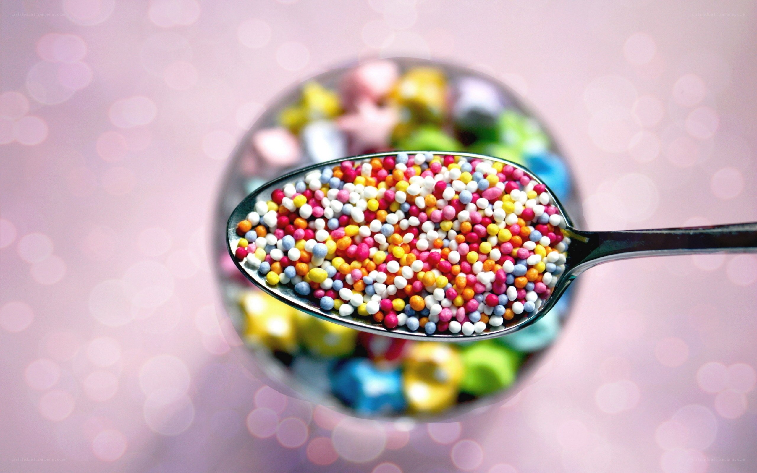 colorful sprinkles on a spoon