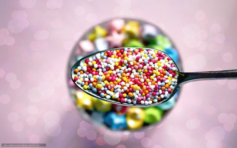 Colorful Sprinkles on Spoon