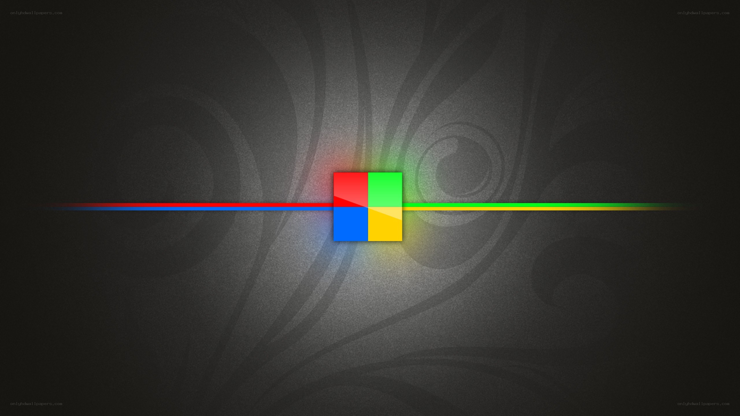 colorful square logo on dark background