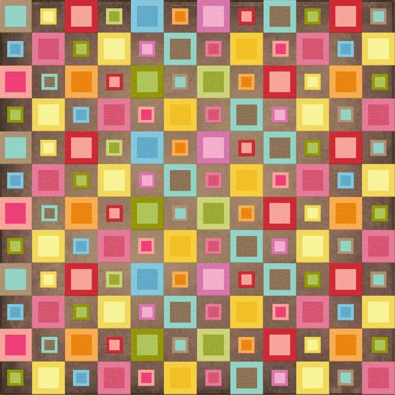 Colorful square pattern quilt
