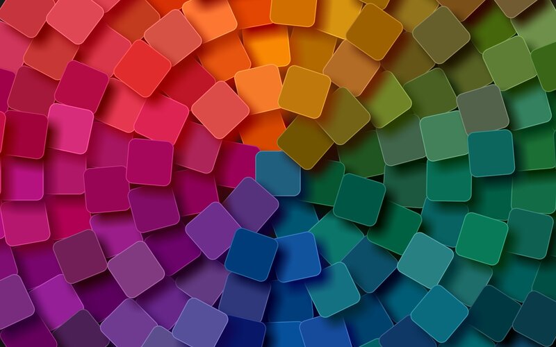 Colorful Square Tiles — Red