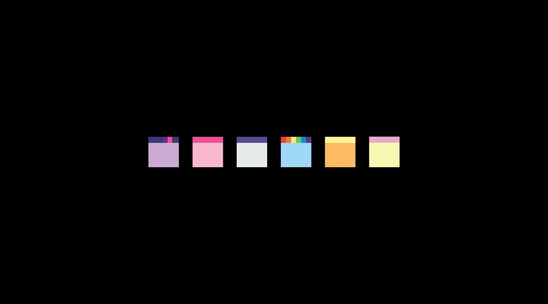 colorful squares on black