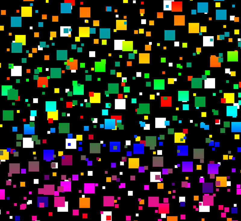 Colorful Squares on Black — Chaotic