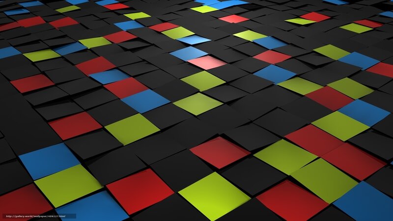 Colorful Squares on Black — Red