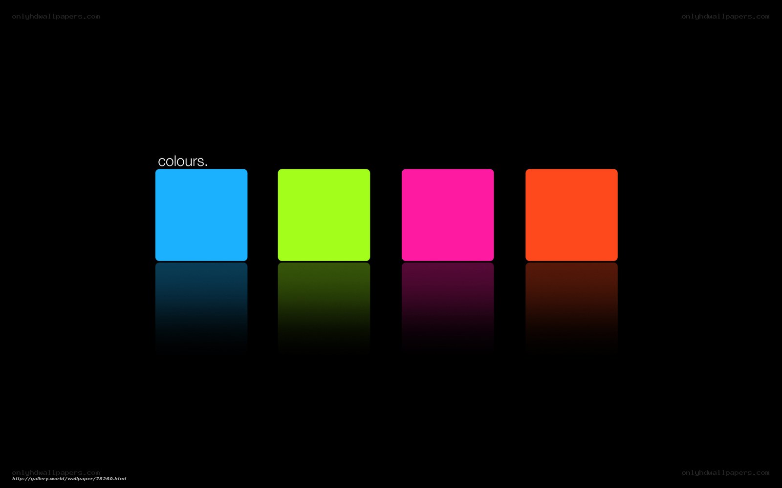 Colorful squares on black