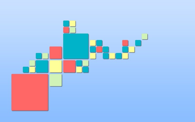 Colorful Squares on Blue