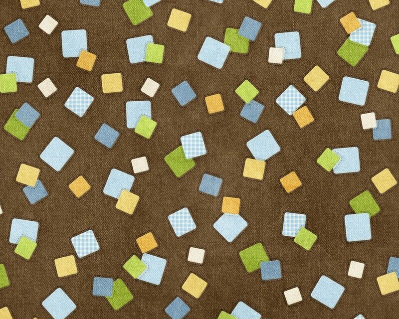 colorful squares on brown fabric